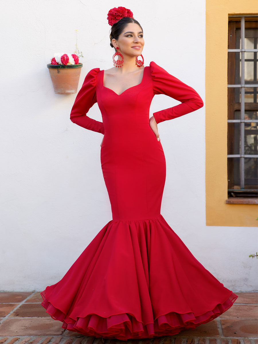 observación Fatal caos Traje de flamenca rojo | AIRES DE FERIA