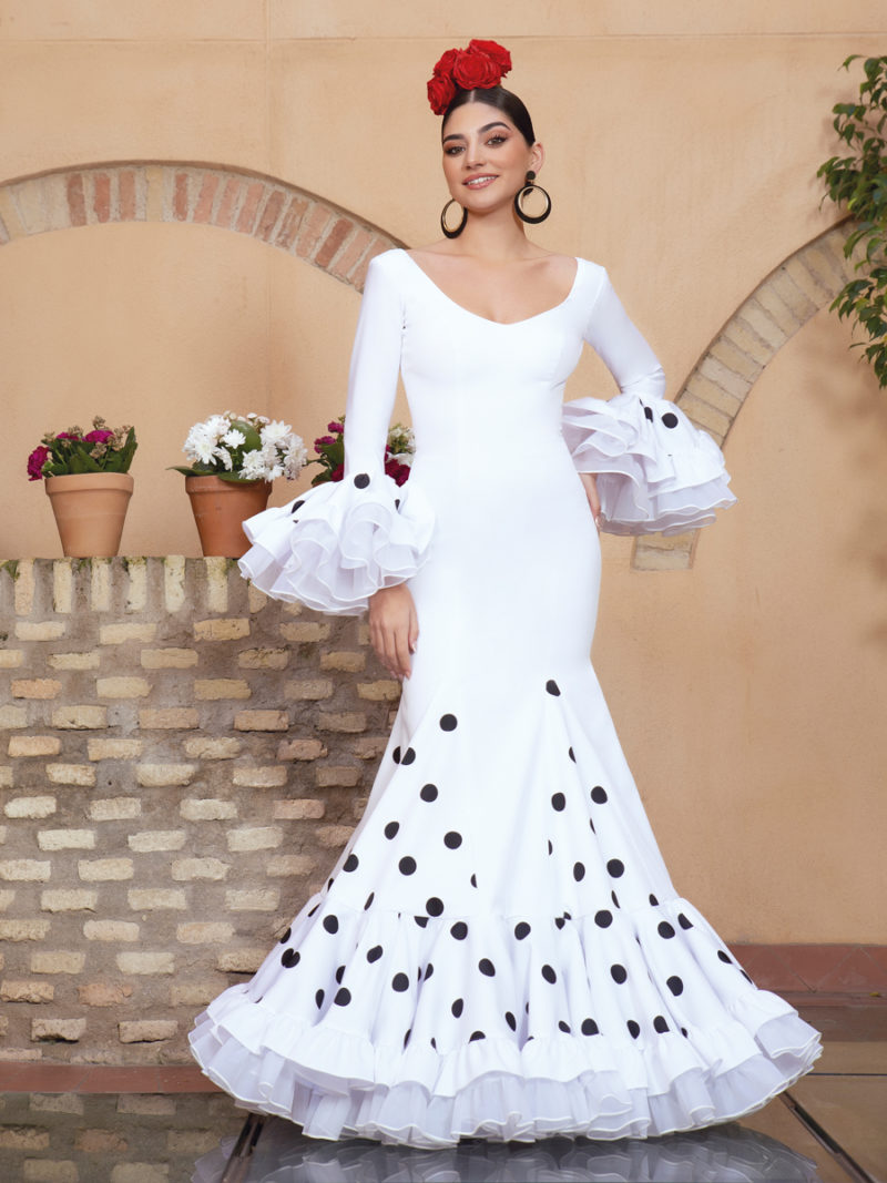 Vestido de Flamenca Córdoba blanco roto - Caroly Moda Flamenca