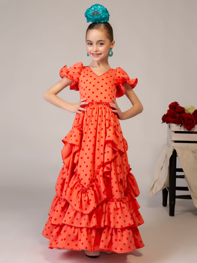 Traje de flamenca niña - FLORES